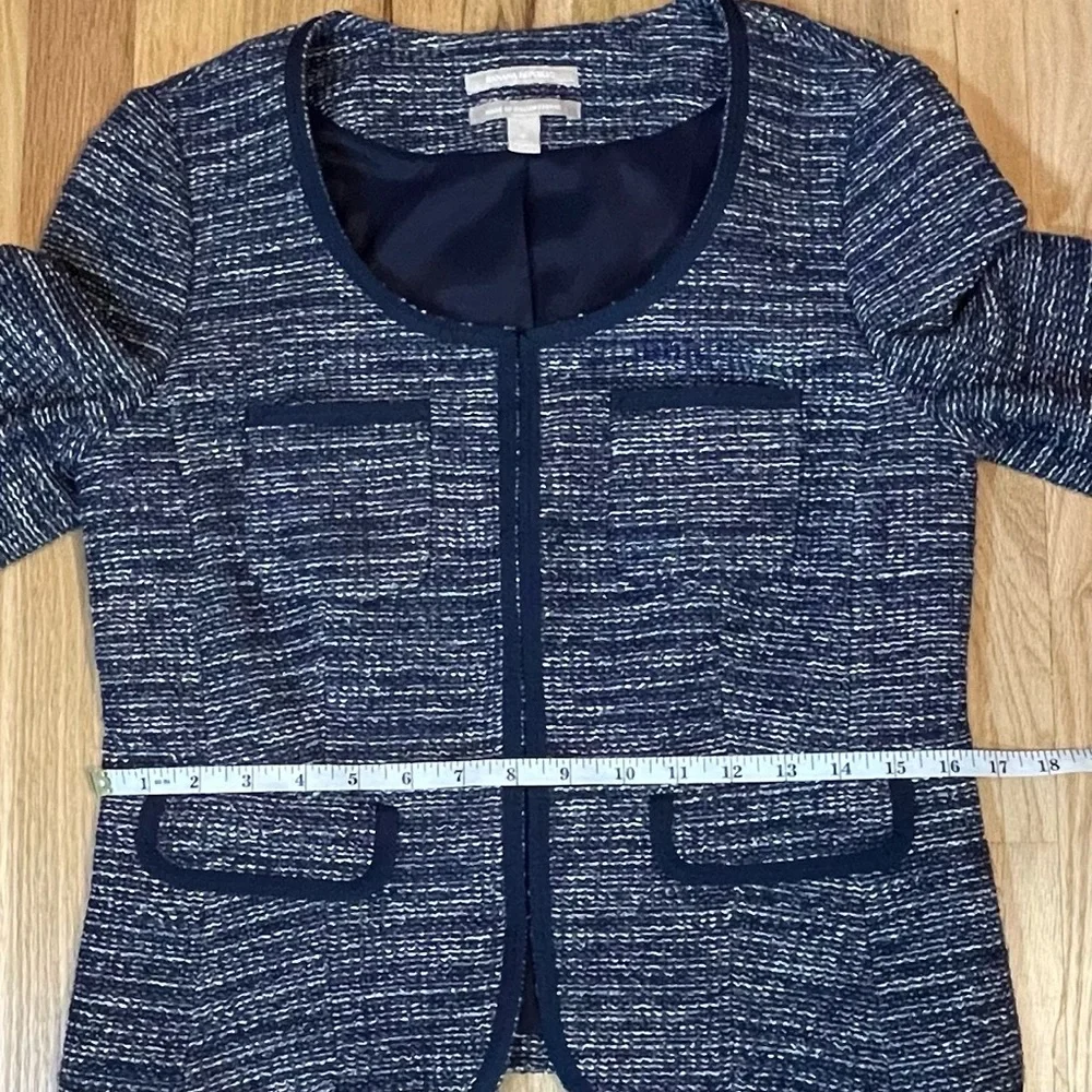 Banana Republic Blue Tweed Blazer Suit Jacket Academia Corpcore Womens Size 6 - Picture 9 of 11